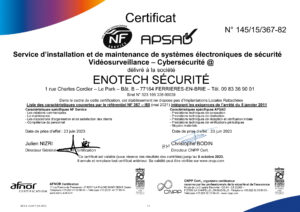 APSAD Vidéosurveillance ENOTECH SECURITE