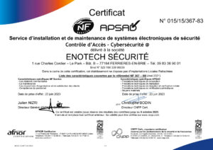 APSAD Contrôle d'accès ENOTECH SECURITE